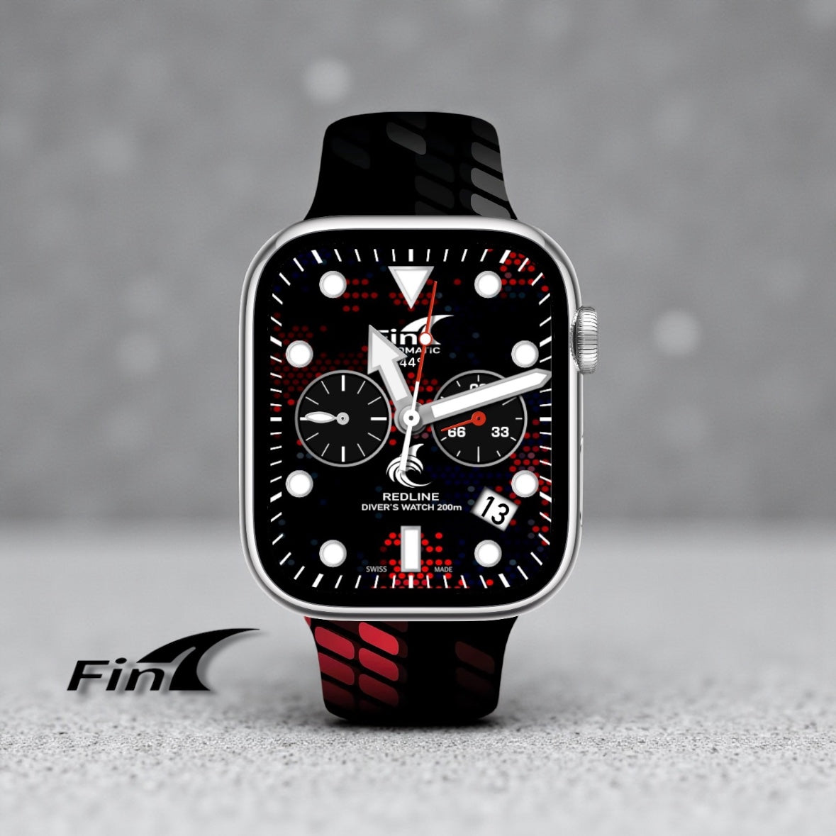 Fin Redline Pro – Luxury Diver Watch Face for Apple Watch Ultra & Series