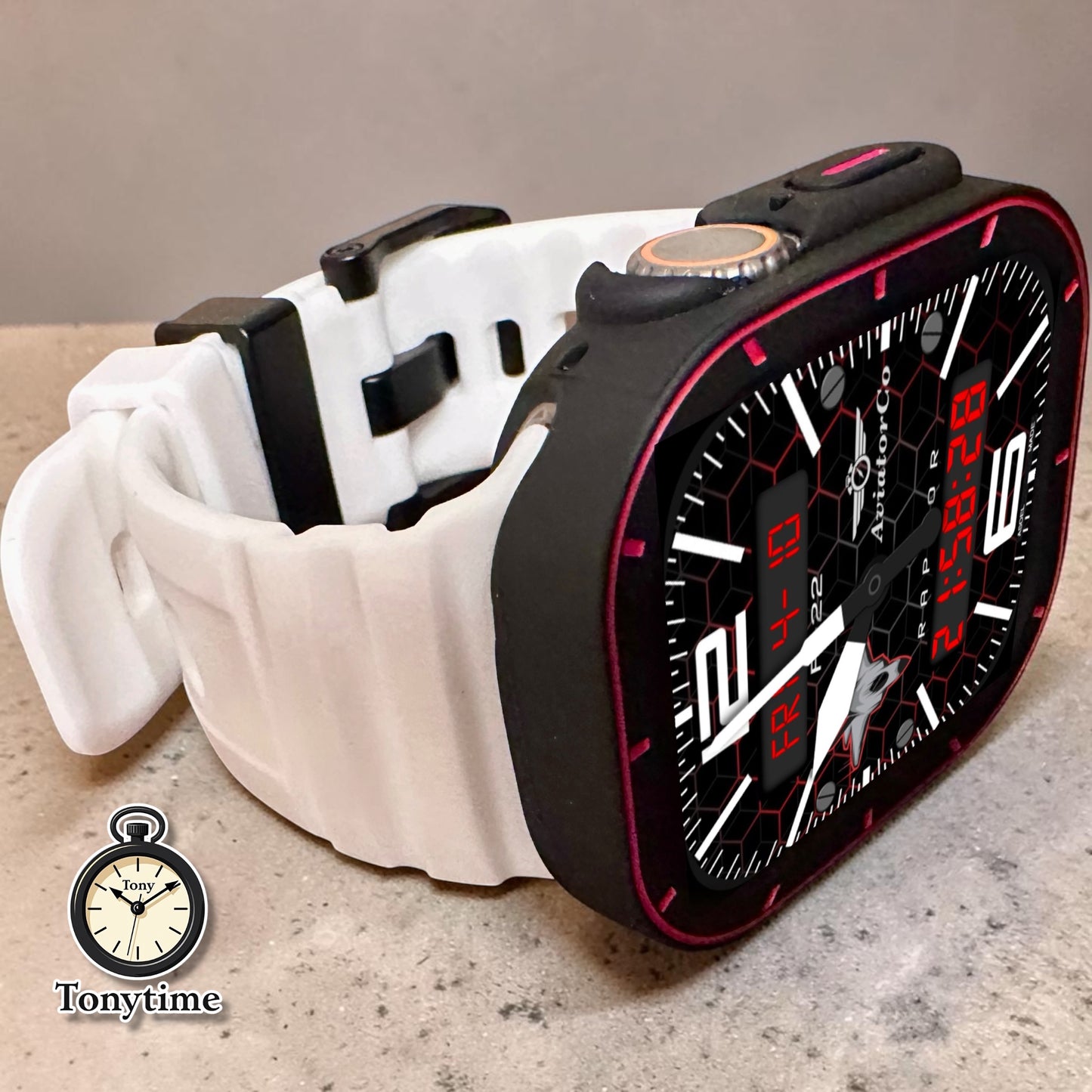 Phantom Redline Glow Ultra Modification Kit – Apple Watch Ultra 49mm Case + Glow in the Dark Band