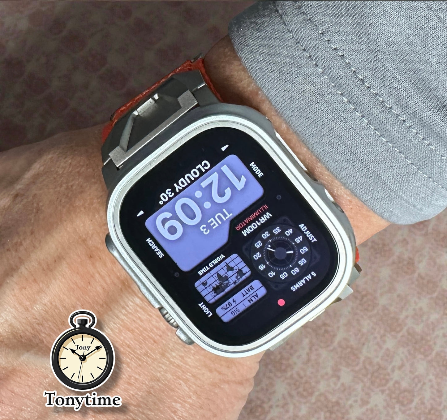 Apple Watch Ultra Modification Kit Summit Series – Nylon Strap + Silver Hardware band