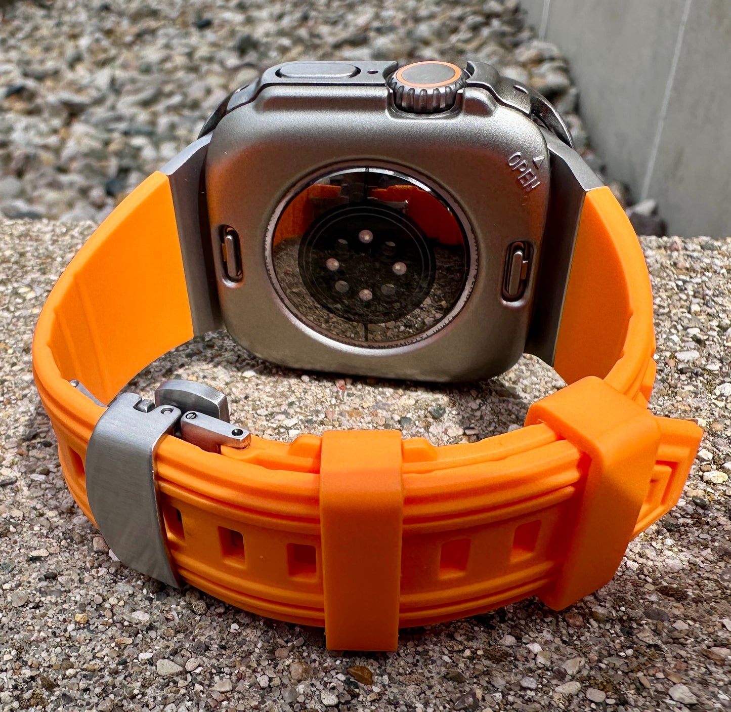 Titan Vector Modification Kit Pro Edition Apple Watch Ultra 49mm Case + Orange Band +B.Fly Clasp
