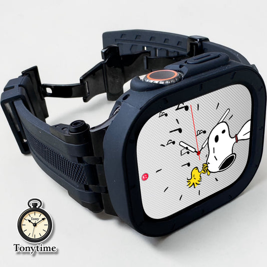Phantom Vector Modification Kit Pro-Apple Watch Ultra 49mm TPU Case +  Black Band + Butterfly Clasp