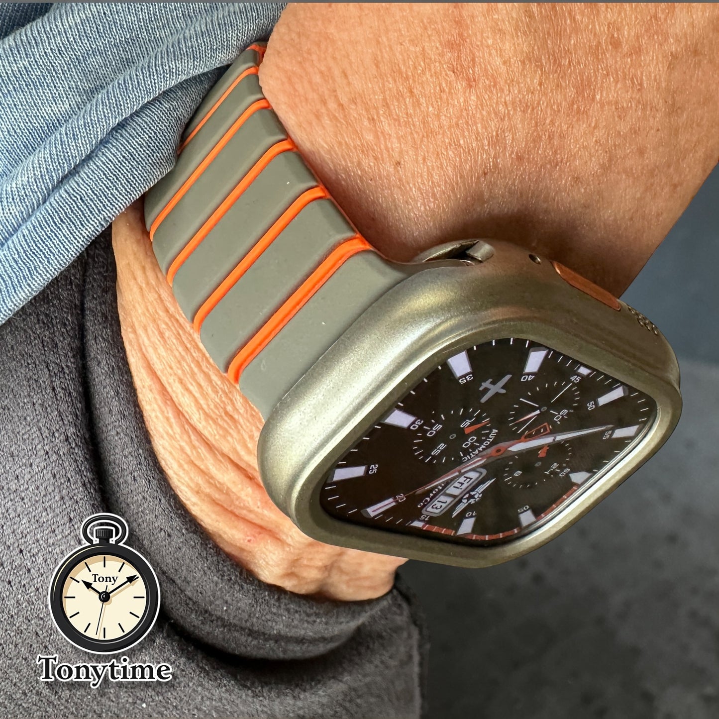 Afterburner Core Ultra Modification Kit for Apple Watch Ultra – Tactical Gray Orange case