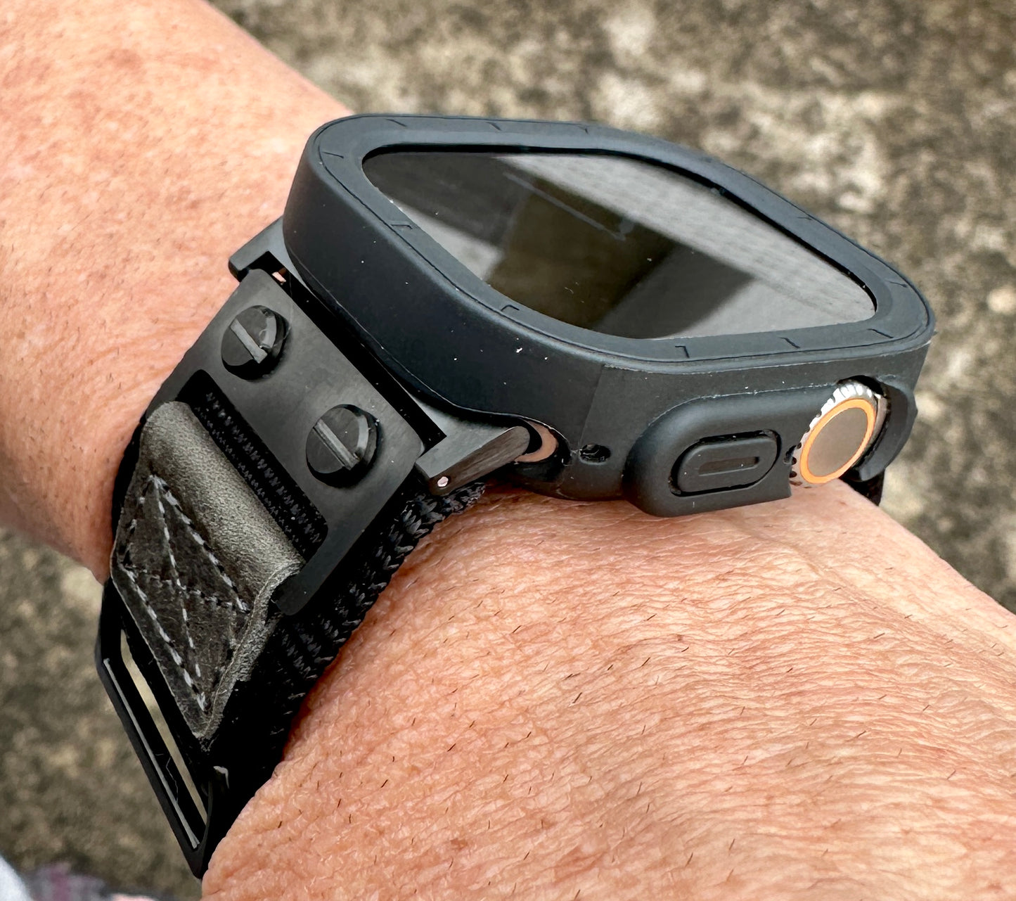 Apple Watch Ultra Stealth Recon Modification Kit Black Tactical Nylon Band TPU Case 49mm