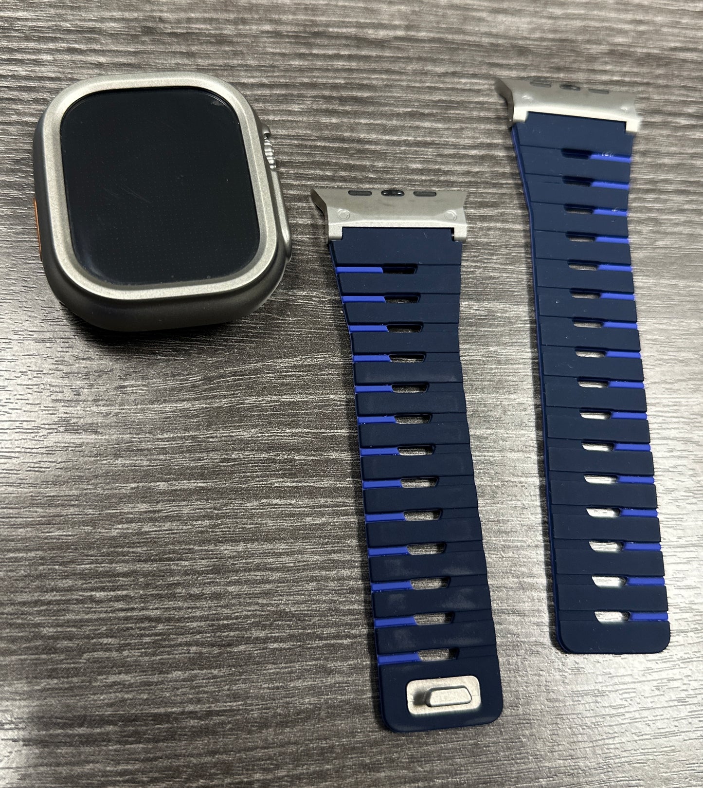 AeroFlex Piano Modification Kit Apple Watch Ultra 49mm Custom Blue Sport Band + Hard Case with Screen Protector