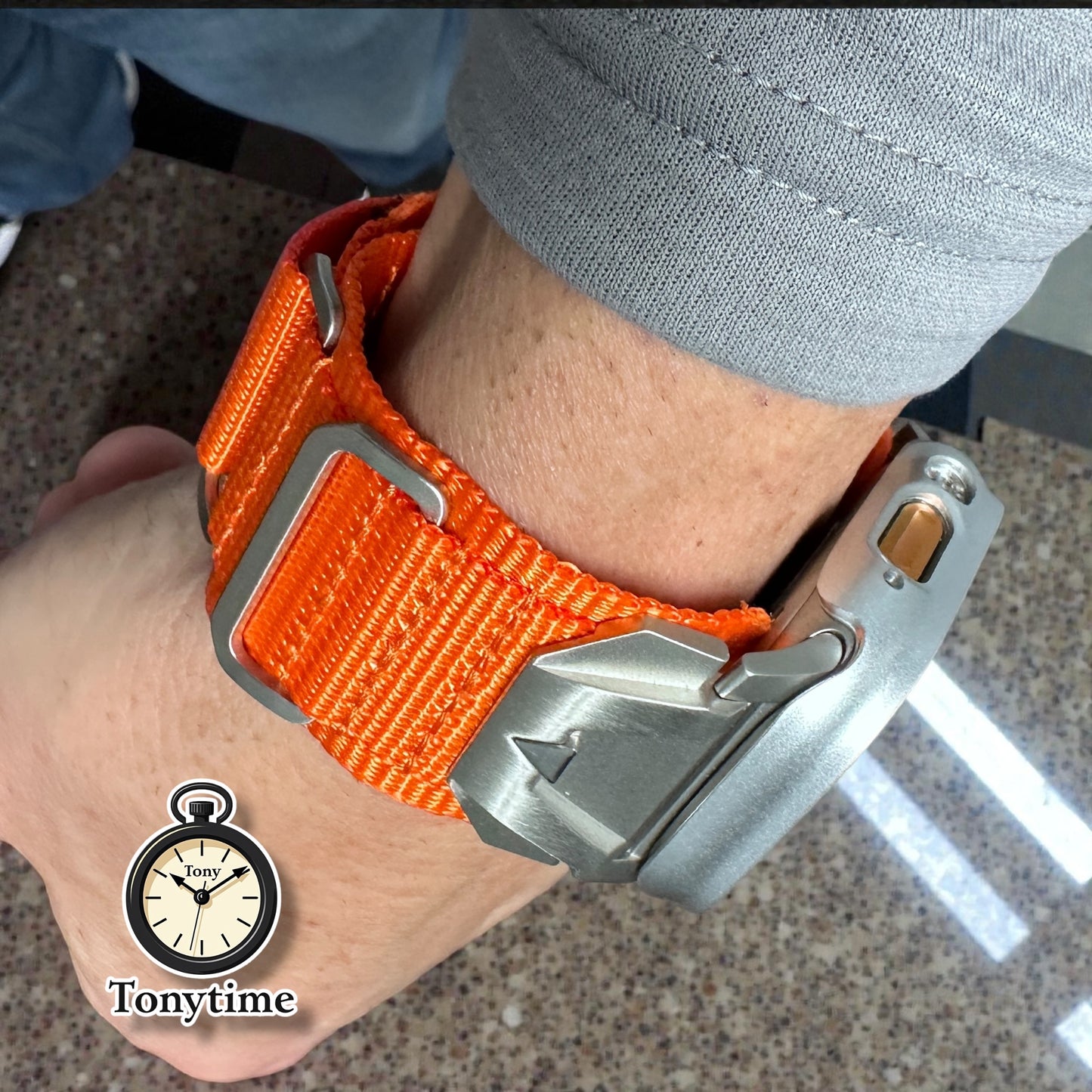 Apple Watch Ultra Modification Kit Summit Series – Nylon Strap + Silver Hardware band