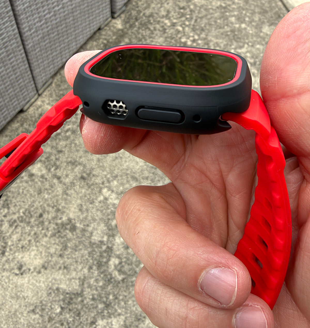 Crimson Core Mod Kit for Apple Watch Ultra 49mm Red Band Black Case Red Bezel