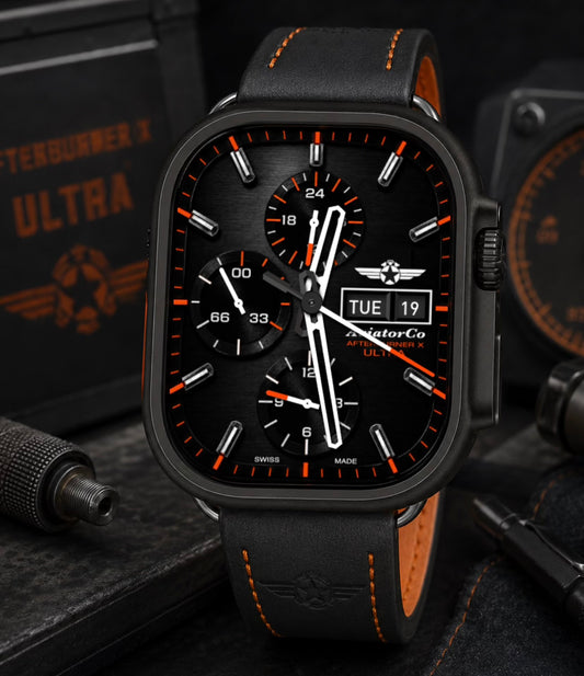 AviatorCo Afterburner X – Premium Apple Watch Clockology Face for Ultra and Series