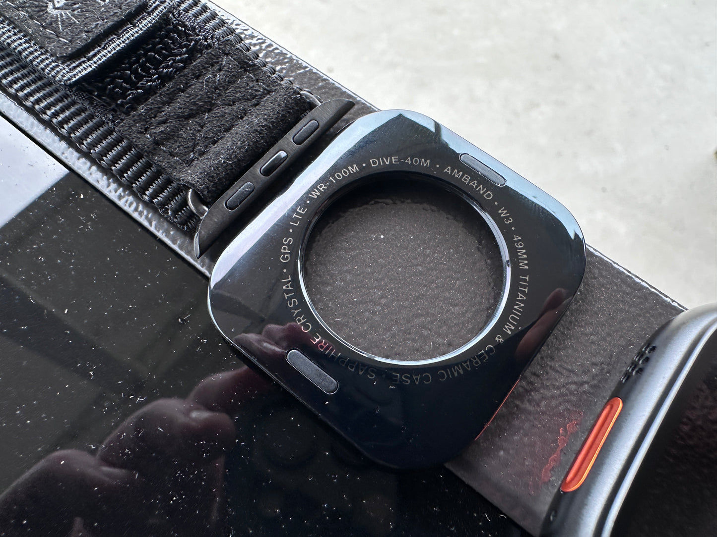 Apple Watch Ultra Stealth Forge Pro Mod Kit - Black Nylon Band+Armor CASE (49mm)