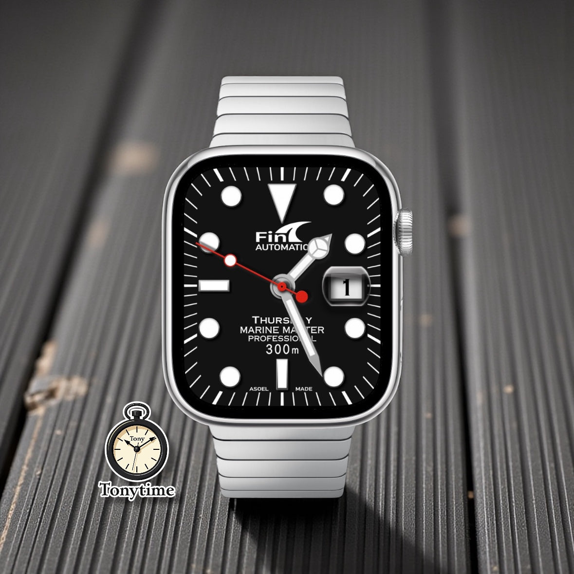 Fin Marine Professional – Classic Diver Watch Face for Apple Watch (Ultra & Series) Clockology