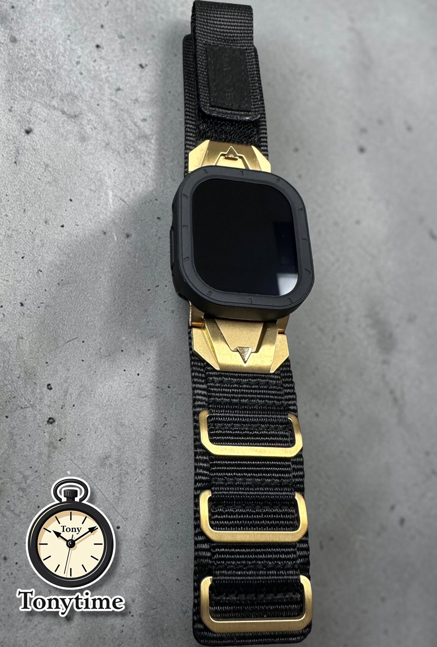 Apple Watch Ultra Stealth Vanguard Modification Kit-Black Nylon Band + Rugged TPU Case