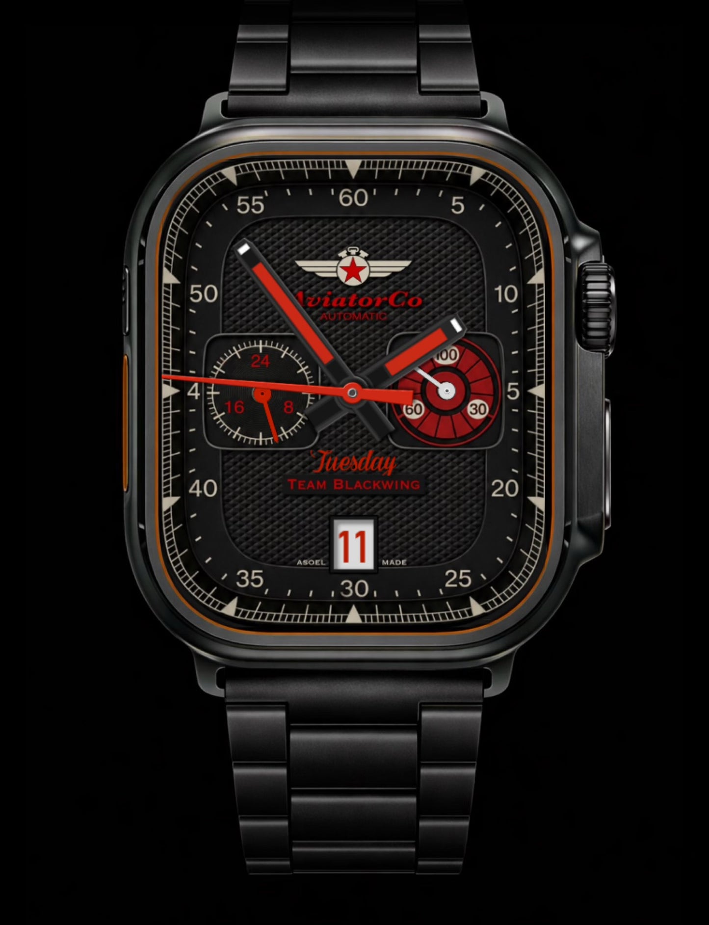 AviatorCo Team Blackwing – Aviation Apple Watch Face for Clockology | Ultra & Series