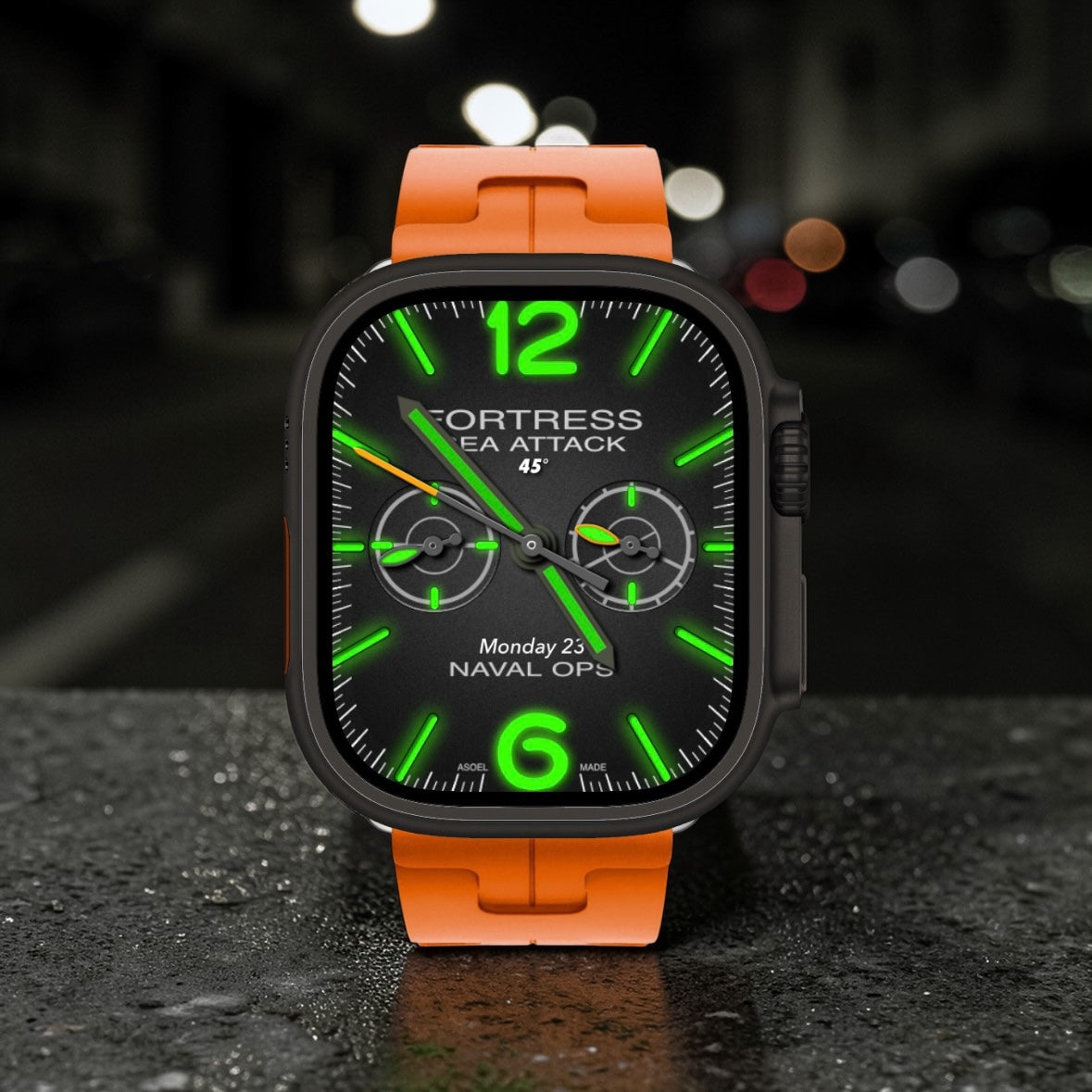 Fortress Sea Attack – Naval Ops Apple Watch Face (Day/Night Mode + Ultra/Series Compatible)