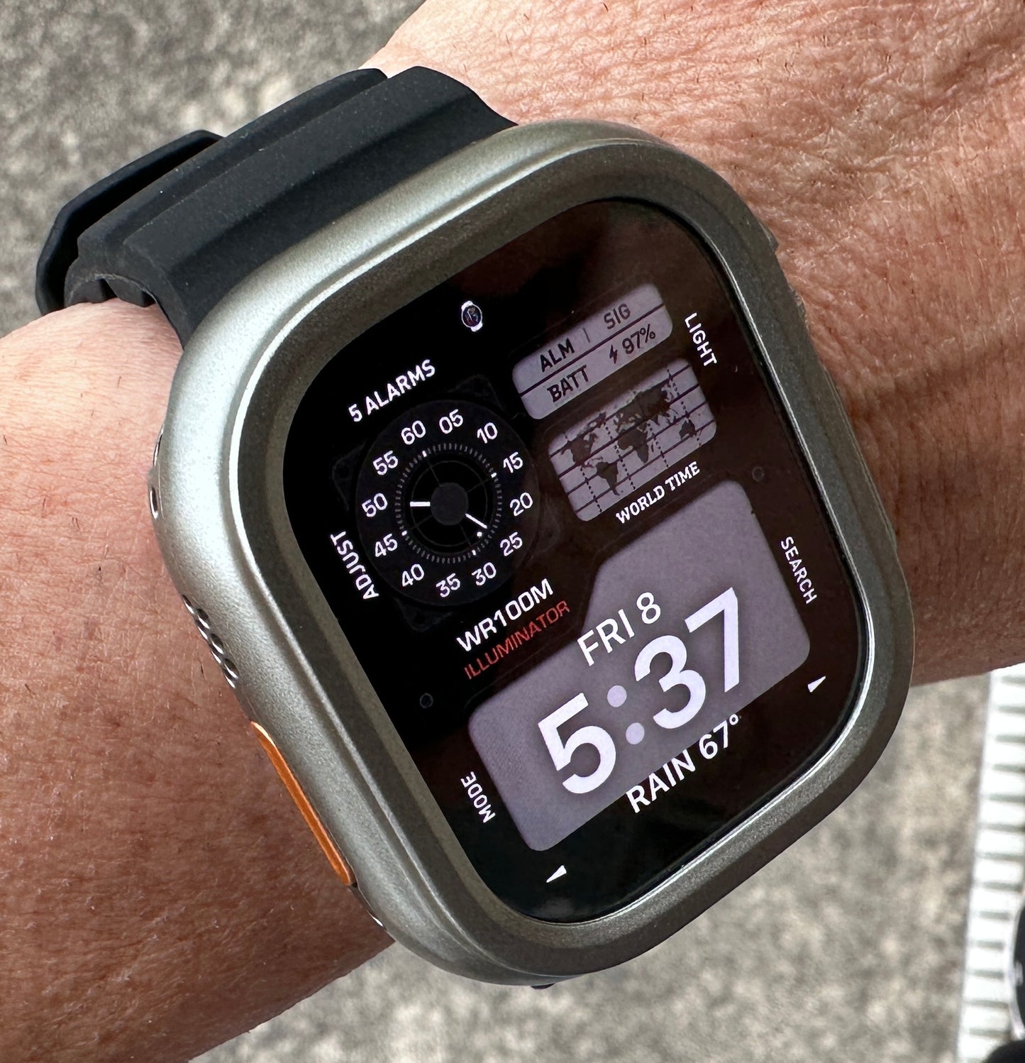 Titan Shadow Modification Kit For Apple Watch Ultra 49mm-Titanium Style Case +Rugged Band
