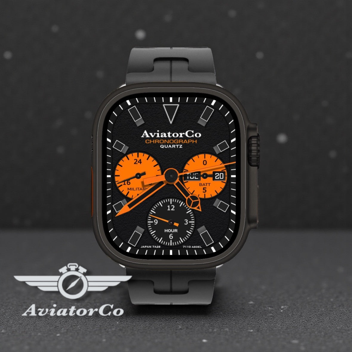 AviatorCo 1975 Quartz Vintage – Chronograph Watch Face for Apple Watch and Clockology