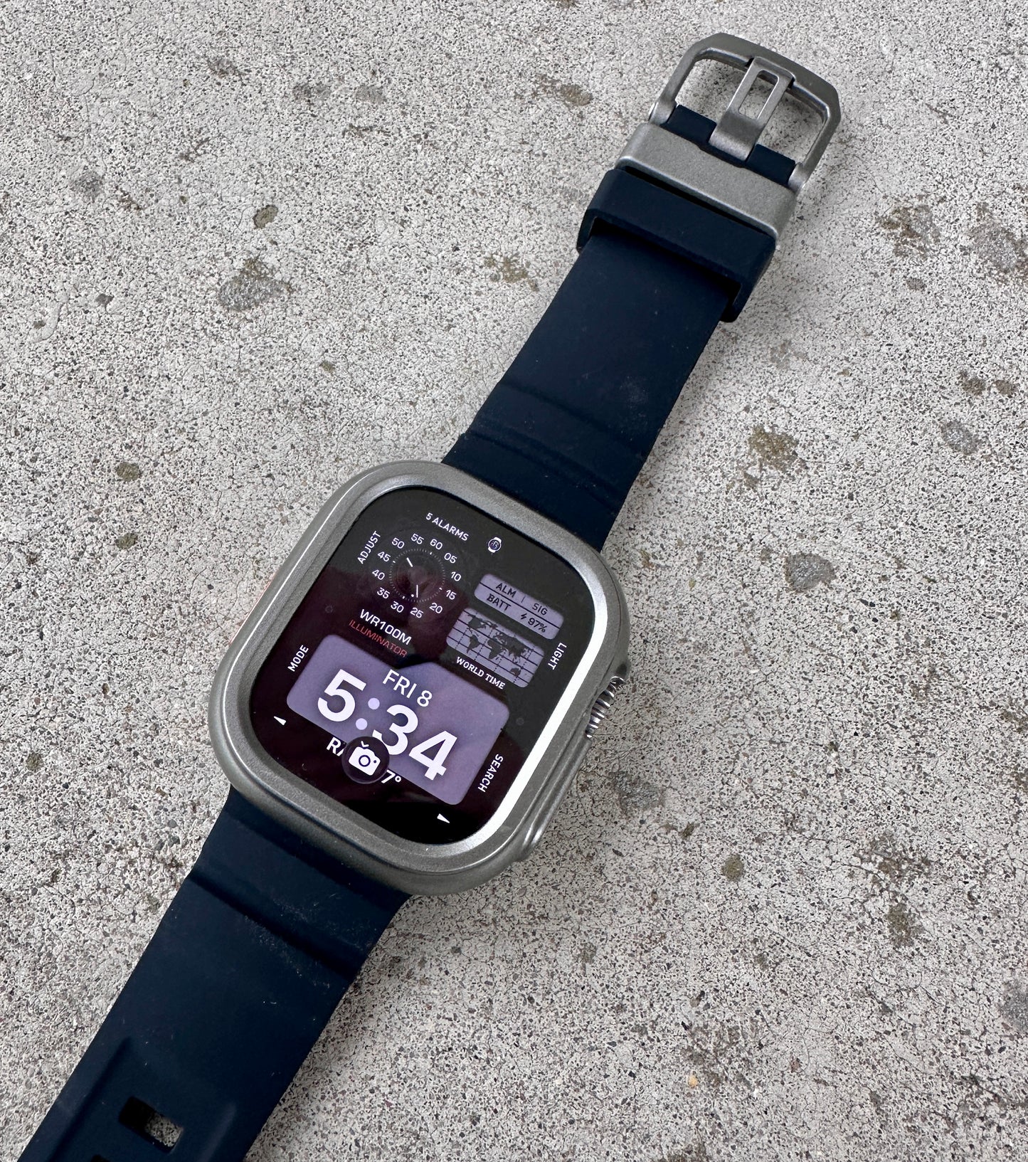 Titan Shadow Modification Kit For Apple Watch Ultra 49mm-Titanium Style Case +Rugged Band