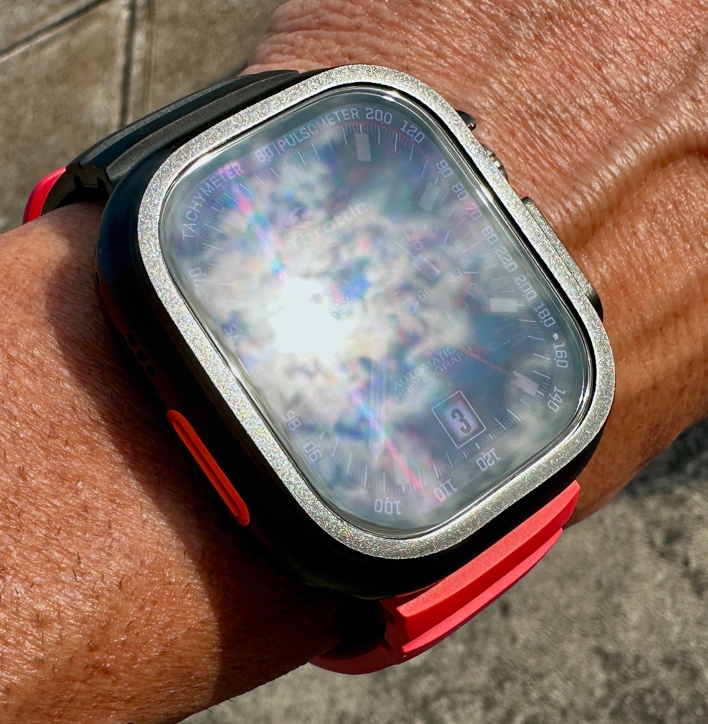 Throttle Performance Armor Mod Kit for Apple Watch Ultra | 2 Premium Bands + Glass Screen Protector
