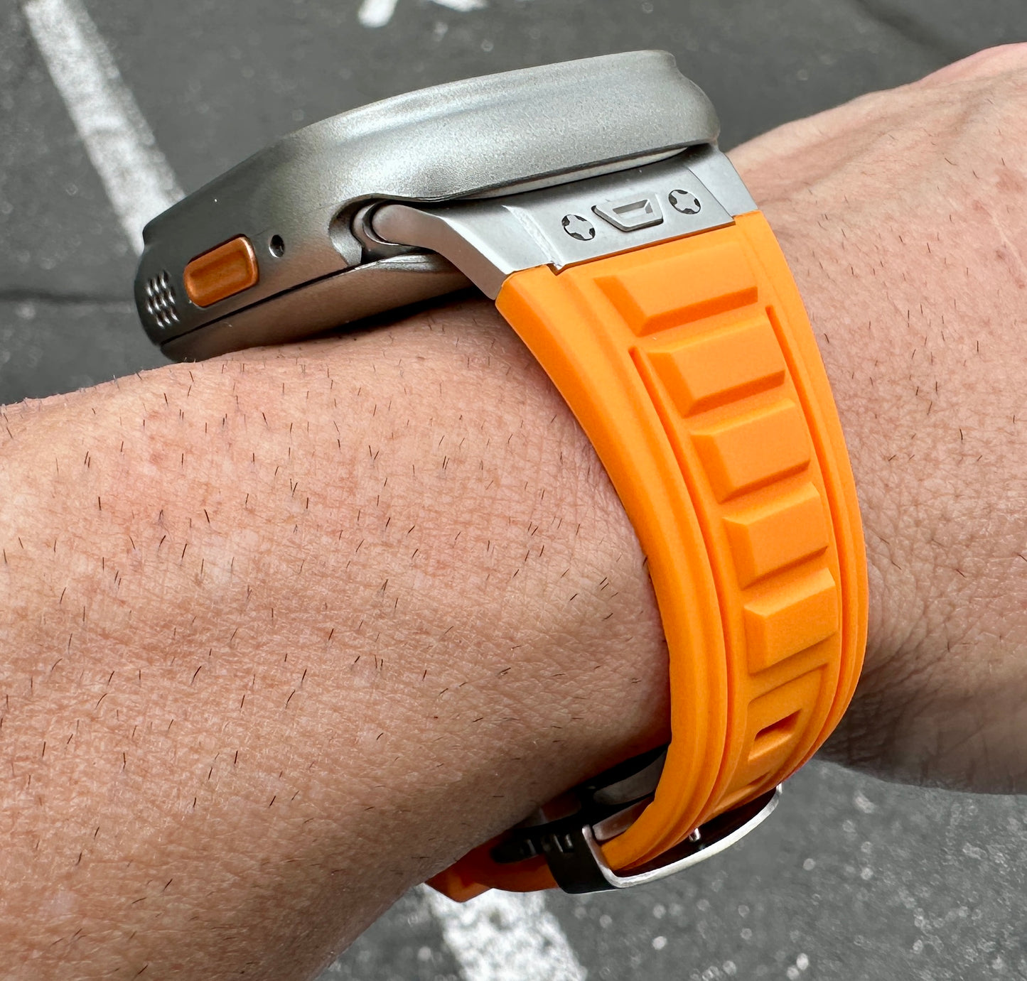 Titan Vector Modification Kit Pro Edition Apple Watch Ultra 49mm Case + Orange Band +B.Fly Clasp
