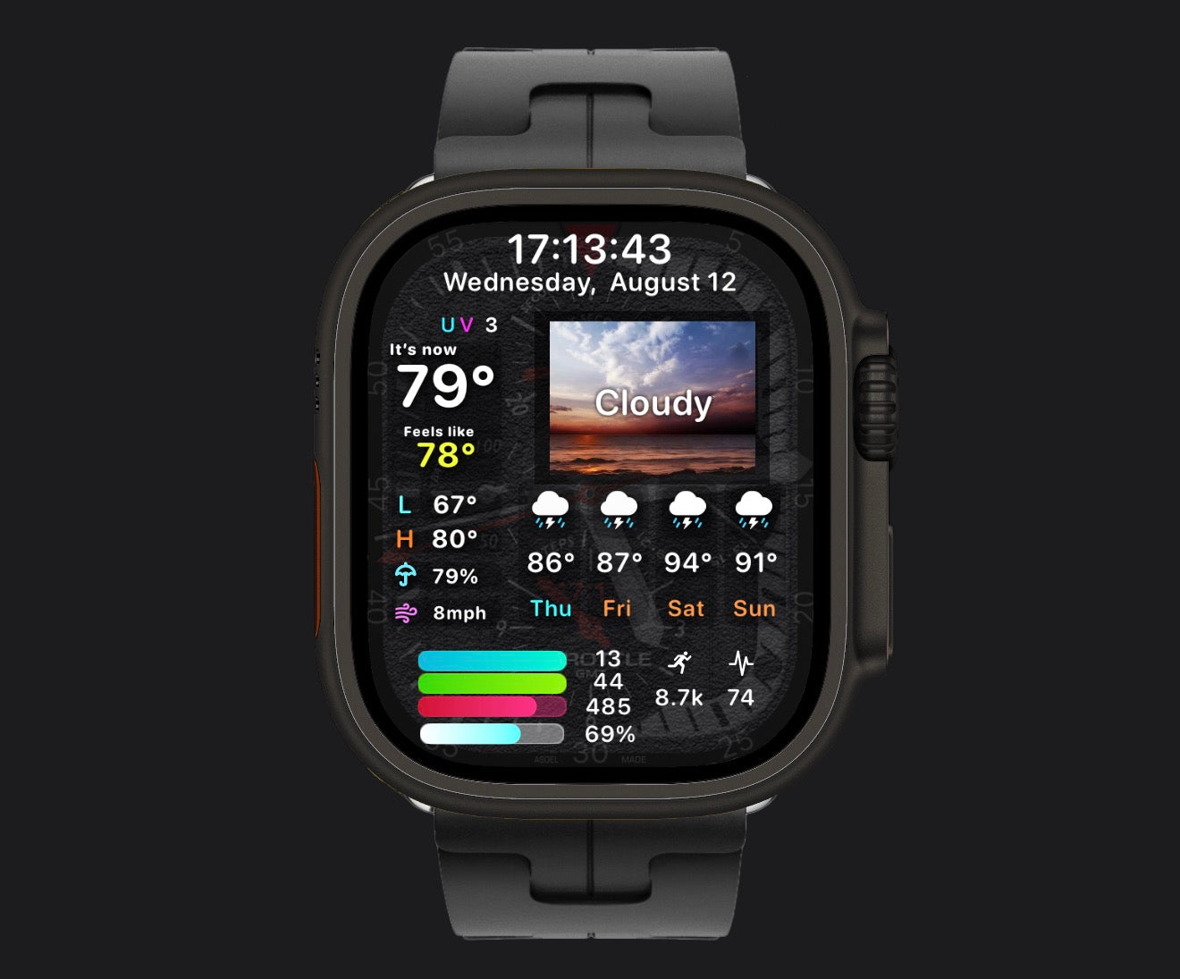 Throttle Racing Chronometer Clockology Apple Watch Face | Motorsport Watch Face