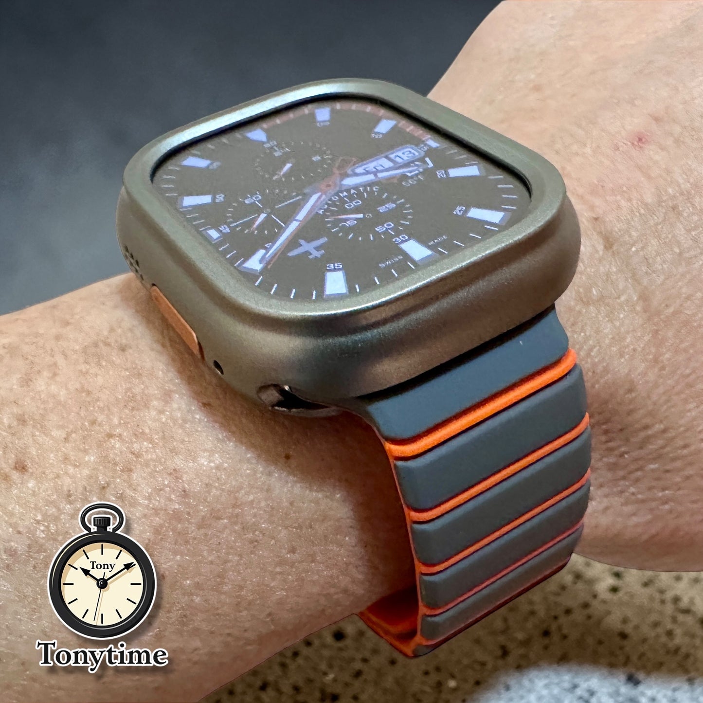 Afterburner Core Ultra Modification Kit for Apple Watch Ultra – Tactical Gray Orange case