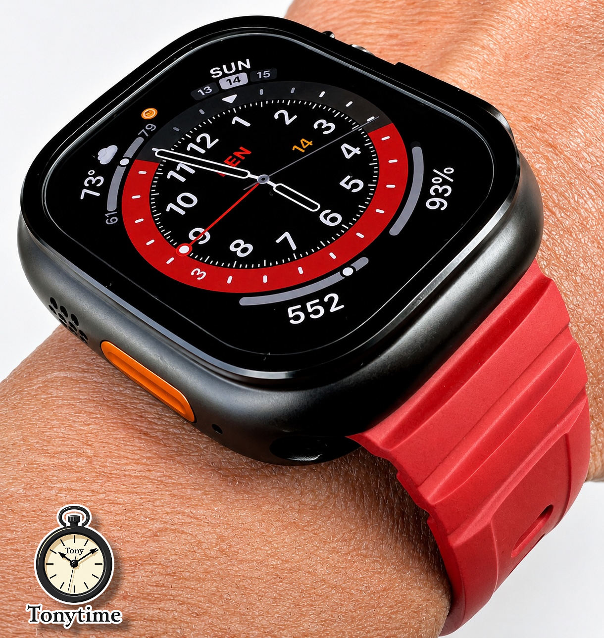 Titan Redline Armor Modification Kit for Apple Watch Ultra 49mm, Rugged Band-Armor Case