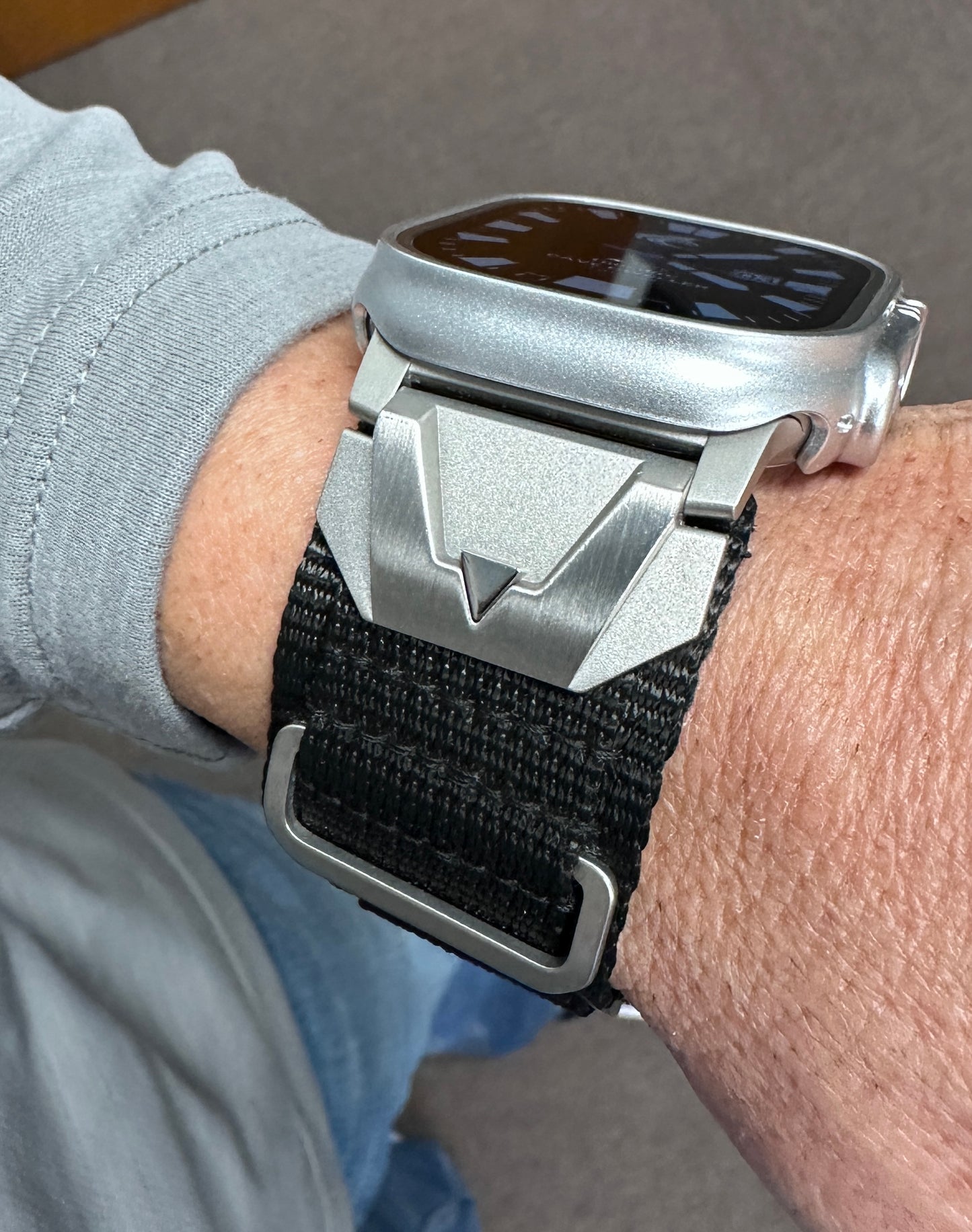 Apple Watch Ultra Modification Kit Summit Series – Nylon Strap + Silver Hardware band