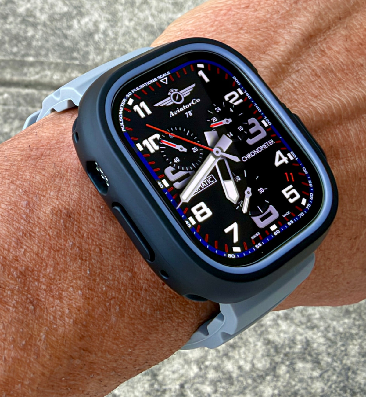 Slate Core Mod Kit for Apple Watch Ultra 49mm Grey Band Black Case Grey Bezel