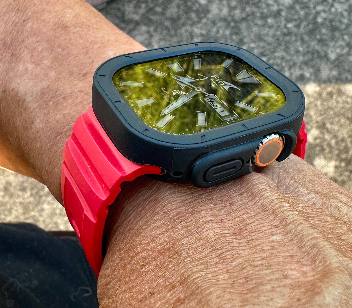 Apple Watch Ultra 49mm Redline Recon Dual-Case Mod Kit | Premium Red Band + 2 TPU Cases