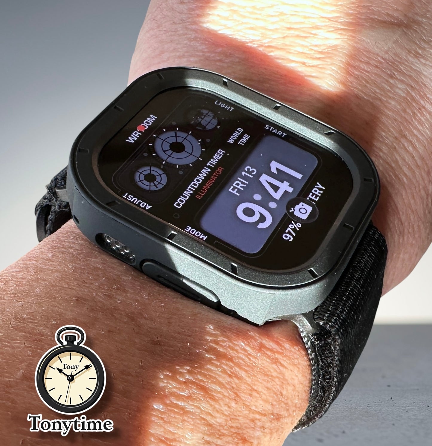 Apple Watch Ultra Stealth Modification Kit – All Black TPU Case + Fidlock Band | TonyTime70