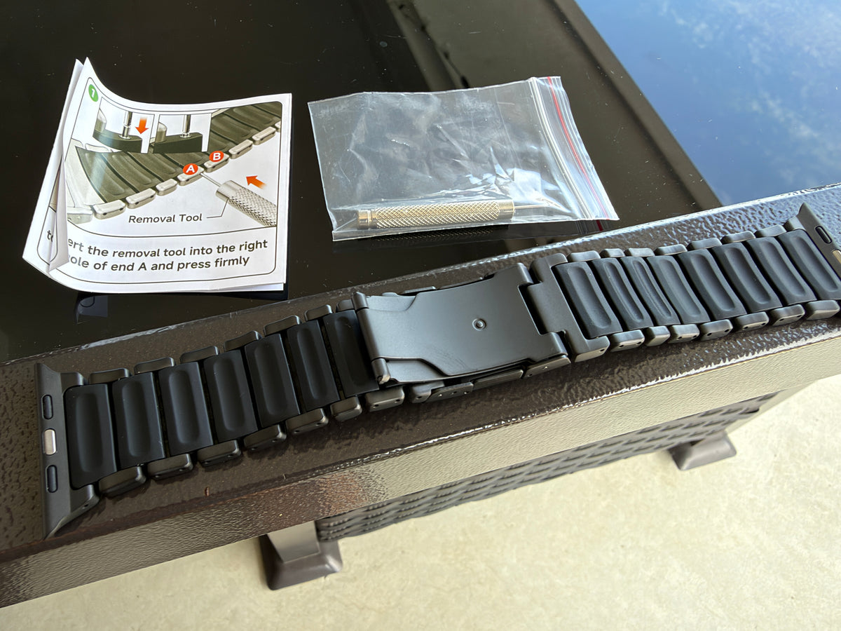 Apple Watch Ultra 49mm Mod Kit Shadowline Slate Pro Metal Silicone Band Case