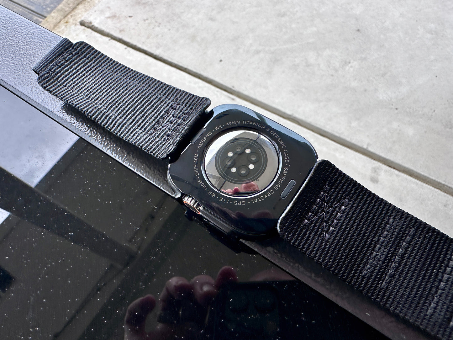 Apple Watch Ultra Stealth Forge Pro Mod Kit - Black Nylon Band+Armor CASE (49mm)