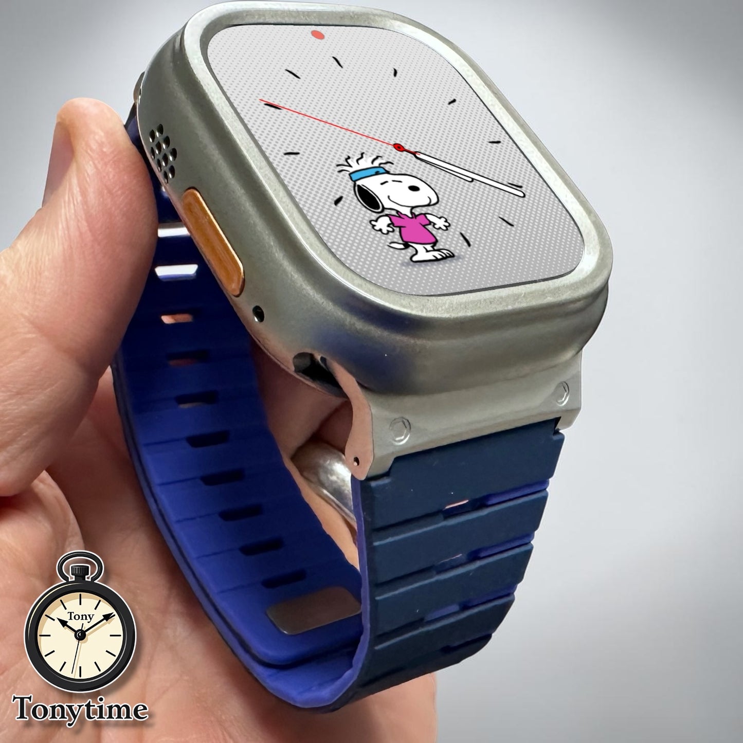AeroFlex Piano Modification Kit Apple Watch Ultra 49mm Custom Blue Sport Band + Hard Case with Screen Protector