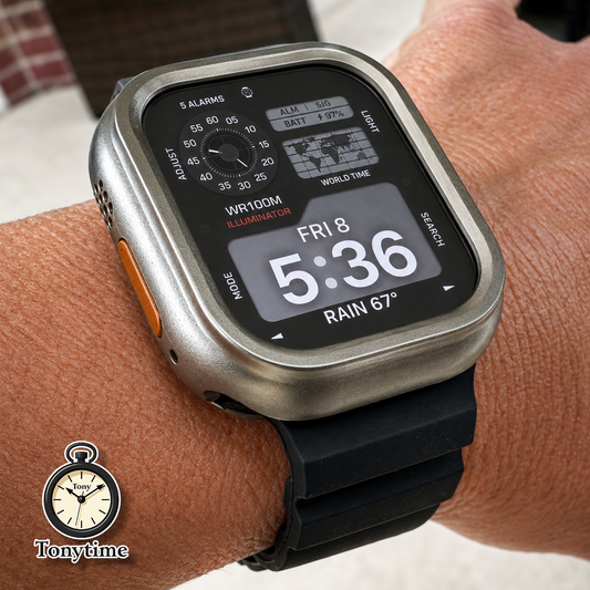 Titan Shadow Modification Kit For Apple Watch Ultra 49mm-Titanium Style Case +Rugged Band