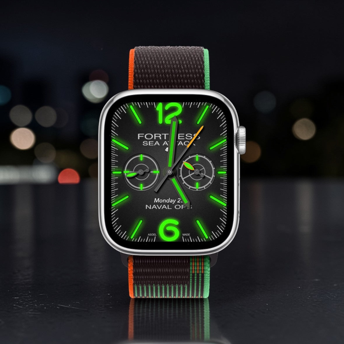 Fortress Sea Attack – Naval Ops Apple Watch Face (Day/Night Mode + Ultra/Series Compatible)