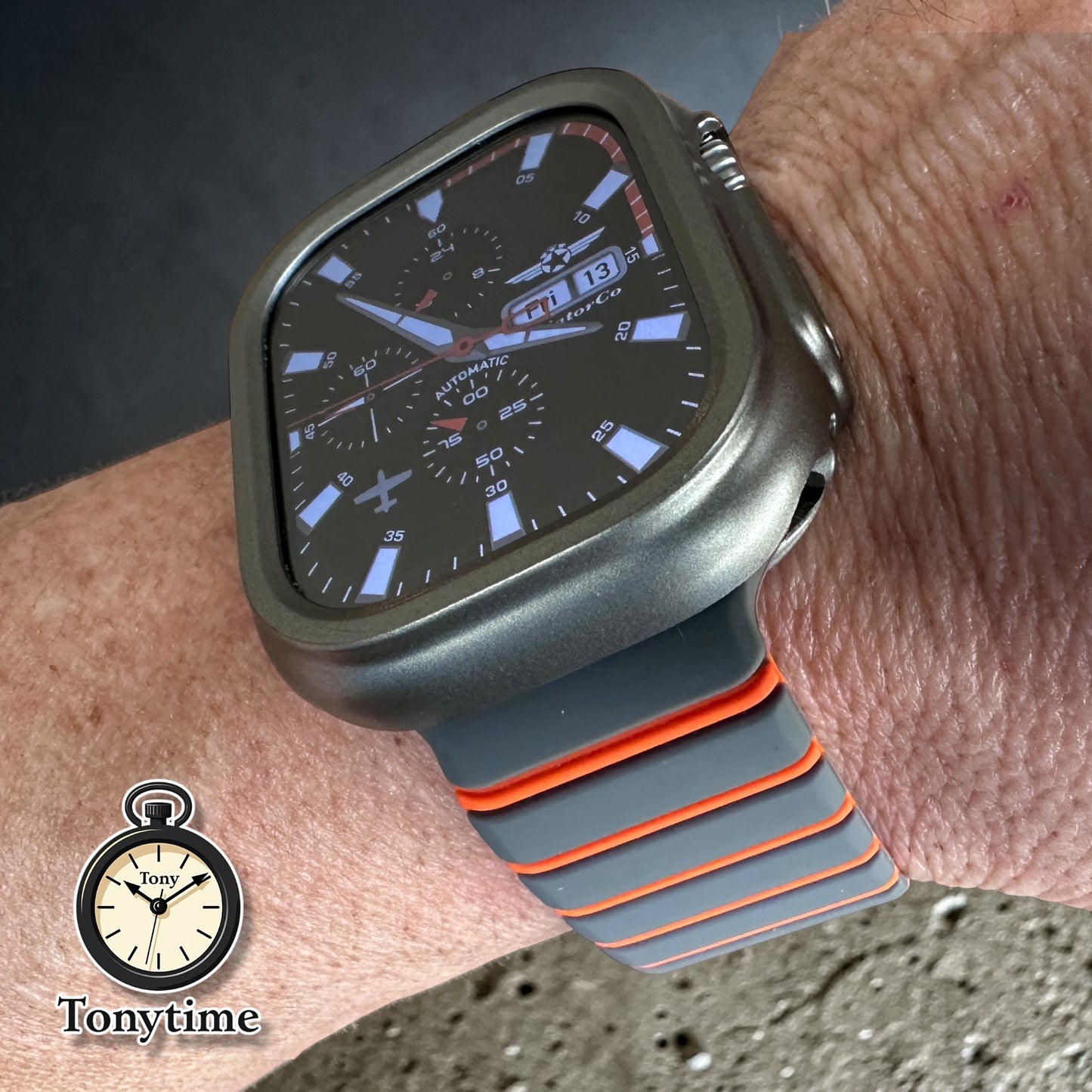 Afterburner Core Ultra Modification Kit for Apple Watch Ultra – Tactical Gray Orange case