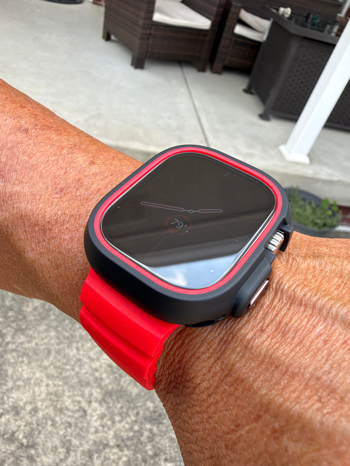 Crimson Core Mod Kit for Apple Watch Ultra 49mm Red Band Black Case Red Bezel