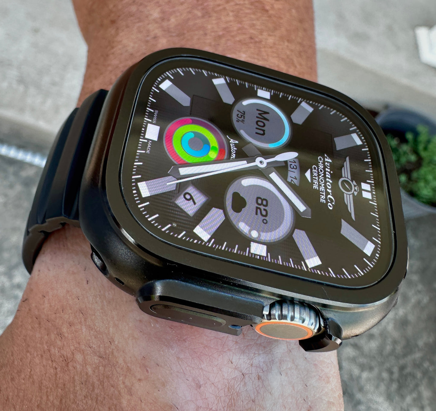 Apple Watch Ultra Stealth Pro Armor Modification Kit Black Band + Screen Protector