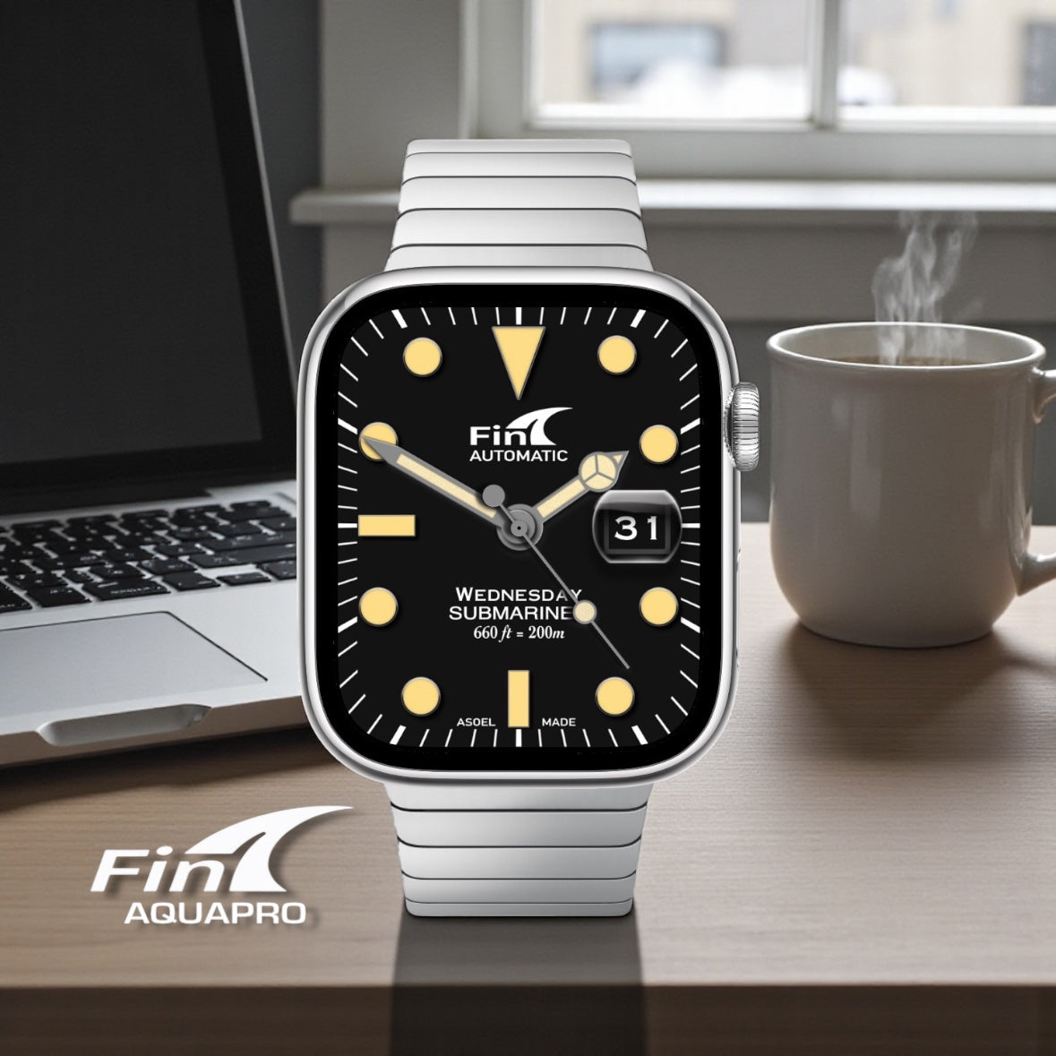Fin Sub Mod – Vintage Diver Watch Face for Apple Watch (Ultra & Series) Clockology