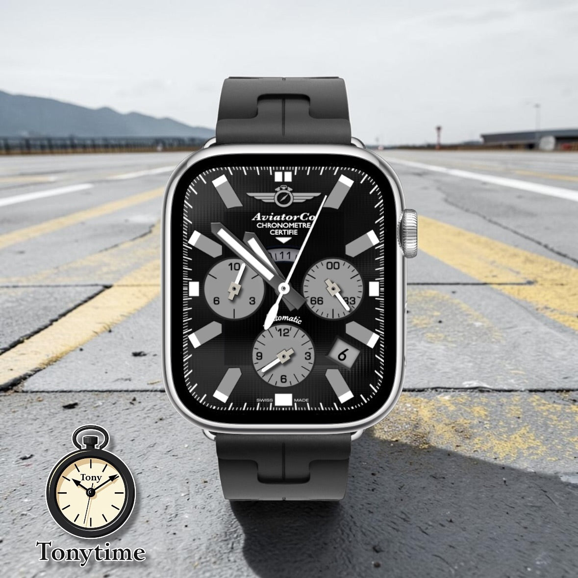 AviatorCo Black Raven Apple Watch Face: Enhanced Smartwatch Watch Face for Clockology