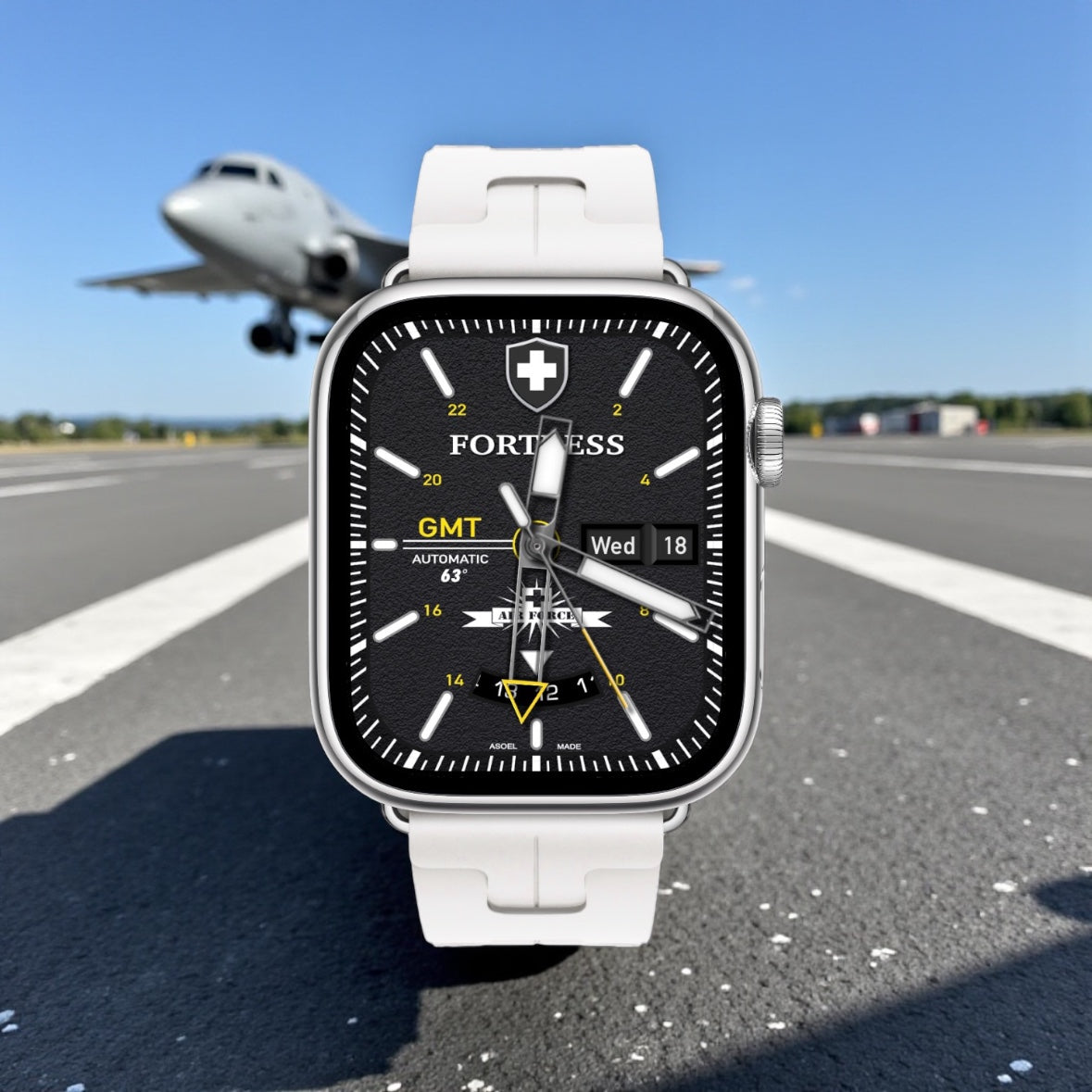 Fortress Air Force GMT – Military Aviation Watch Face for Apple Watch Ultra & Series Clockology