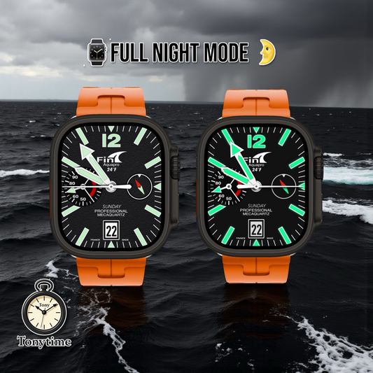 Apple Watch Diver Face – Fin Aquapro MecaDiver All Black | Night Mode Clockology Watch Face