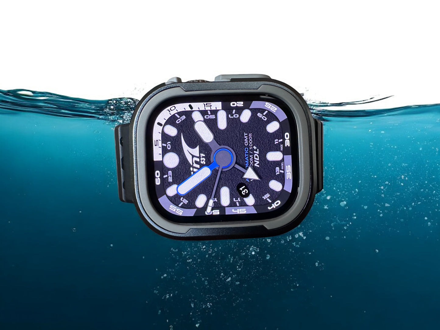 Fin® Dive Master – Black Edition | Professional Dive Apple Watch Face (Clockology)