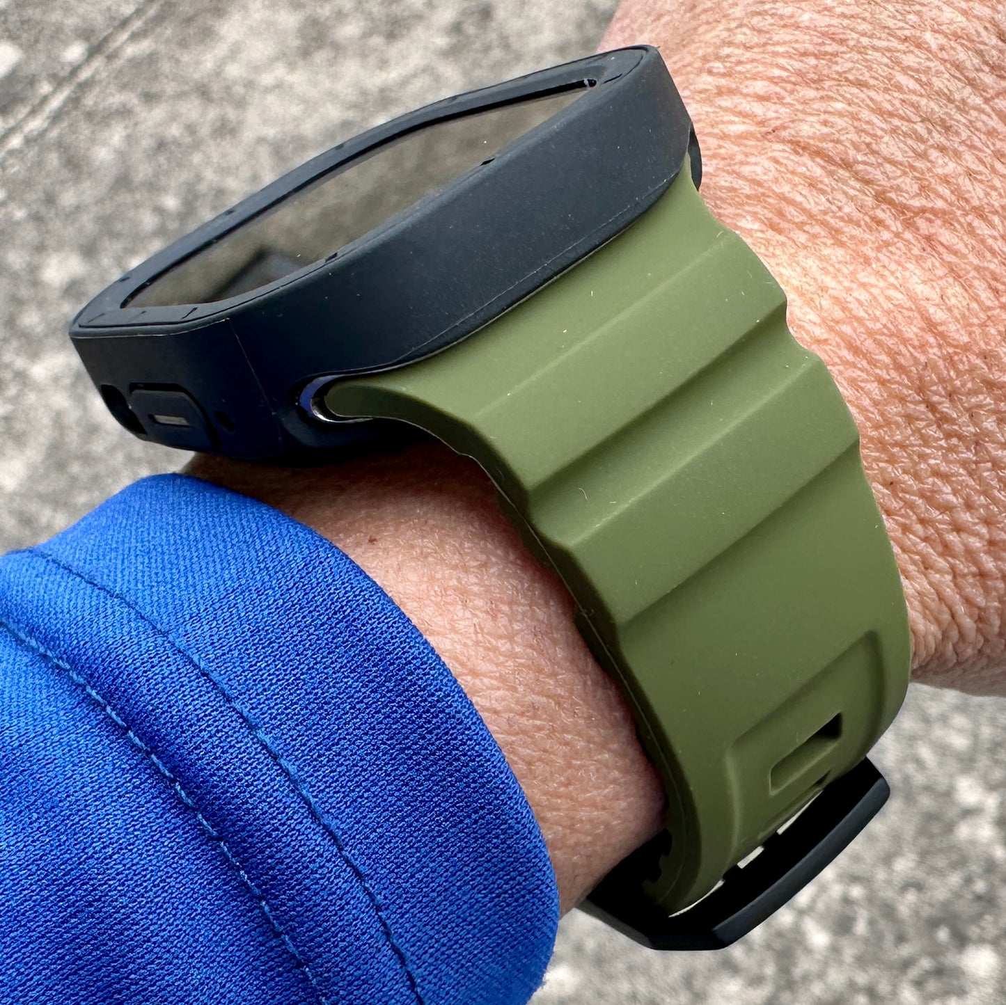 Ranger Tactical Modification Kit Apple Watch Ultra 49mm Green Rugged Band Black TPU Case
