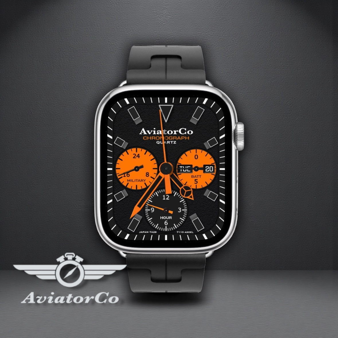 AviatorCo 1975 Quartz Vintage – Chronograph Watch Face for Apple Watch and Clockology