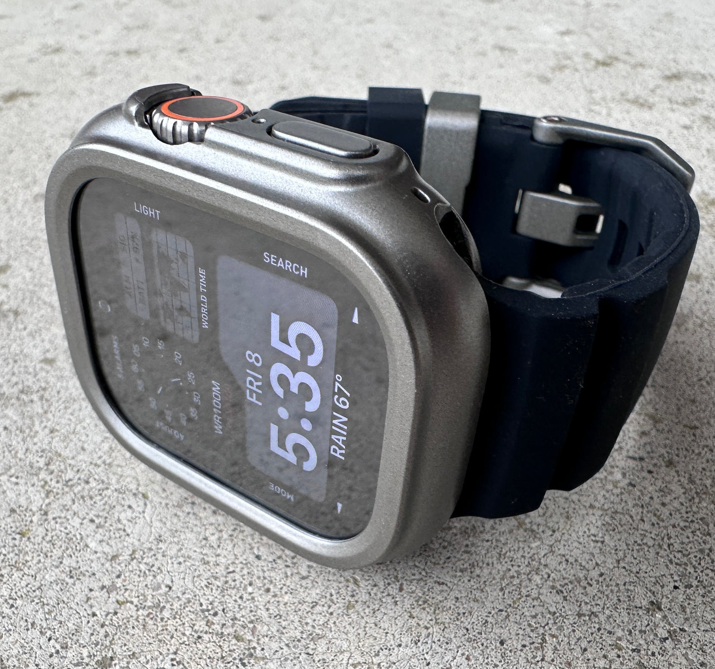 Titan Shadow Modification Kit For Apple Watch Ultra 49mm-Titanium Style Case +Rugged Band
