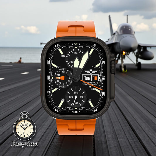 AviatorCo Sky Defender – Aviation Chronograph Watch Face for Apple Watch and Clockology