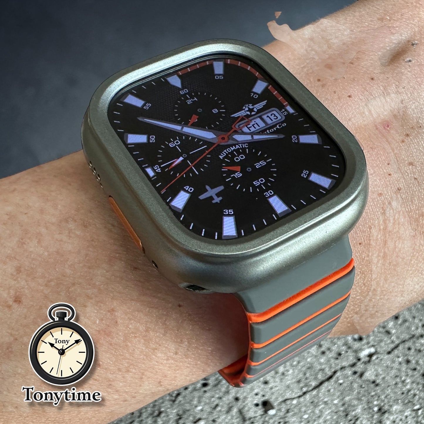 Afterburner Core Ultra Modification Kit for Apple Watch Ultra – Tactical Gray Orange case