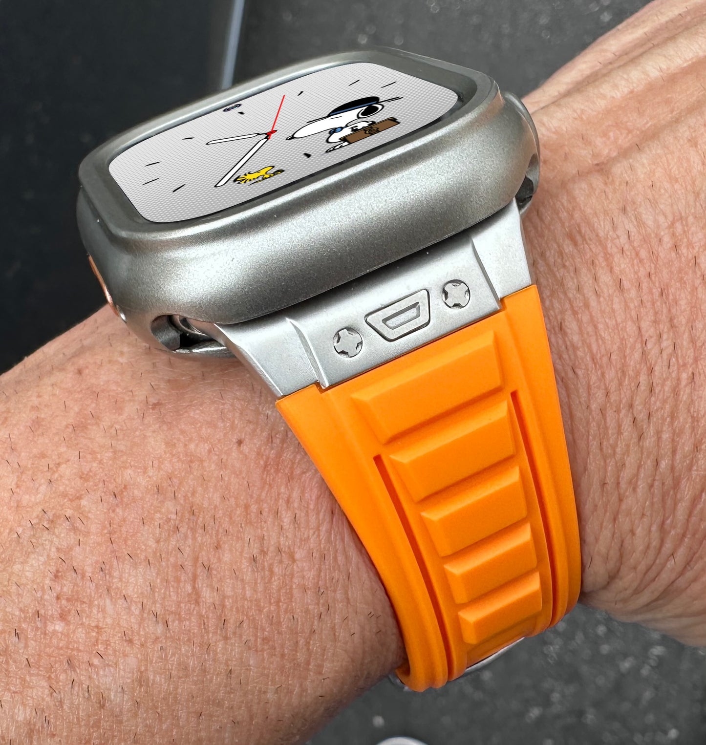 Titan Vector Modification Kit Pro Edition Apple Watch Ultra 49mm Case + Orange Band +B.Fly Clasp