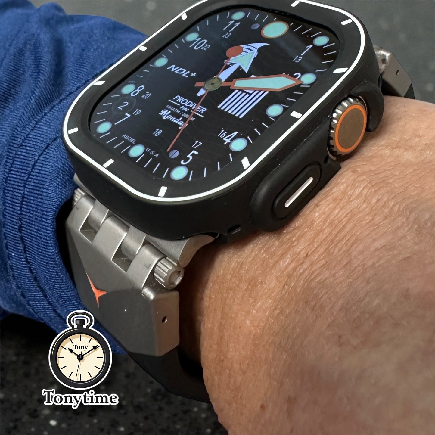 Apple Watch Ultra Modification Kit (49mm) – Stealth Series Ultra Rugged Band + Black TPU Case