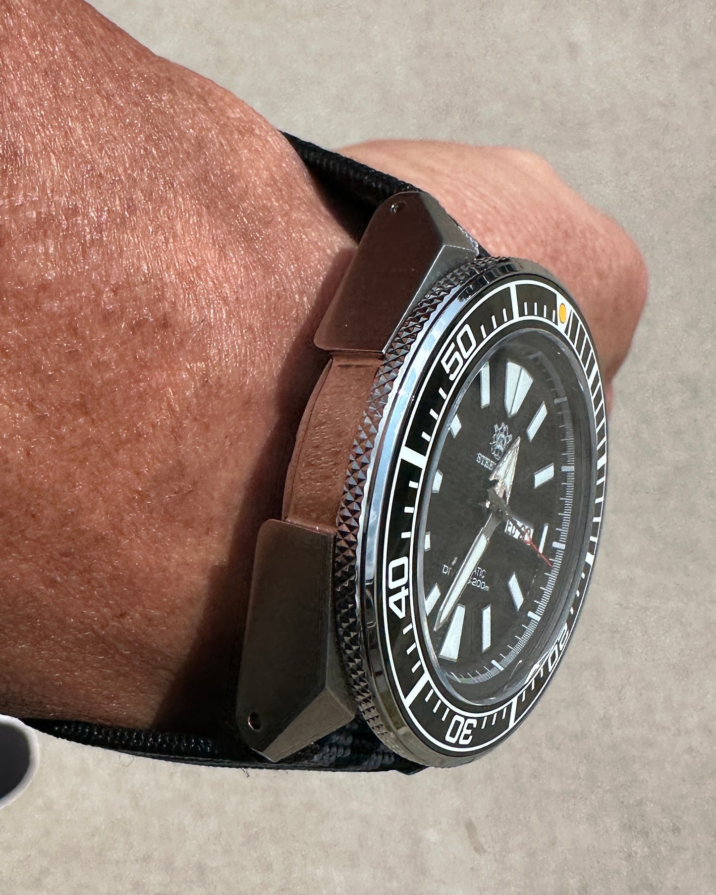 Marine Flex Elastic Watch Strap | Black w/ Gray Stripes | Premium 22mm NATO Style