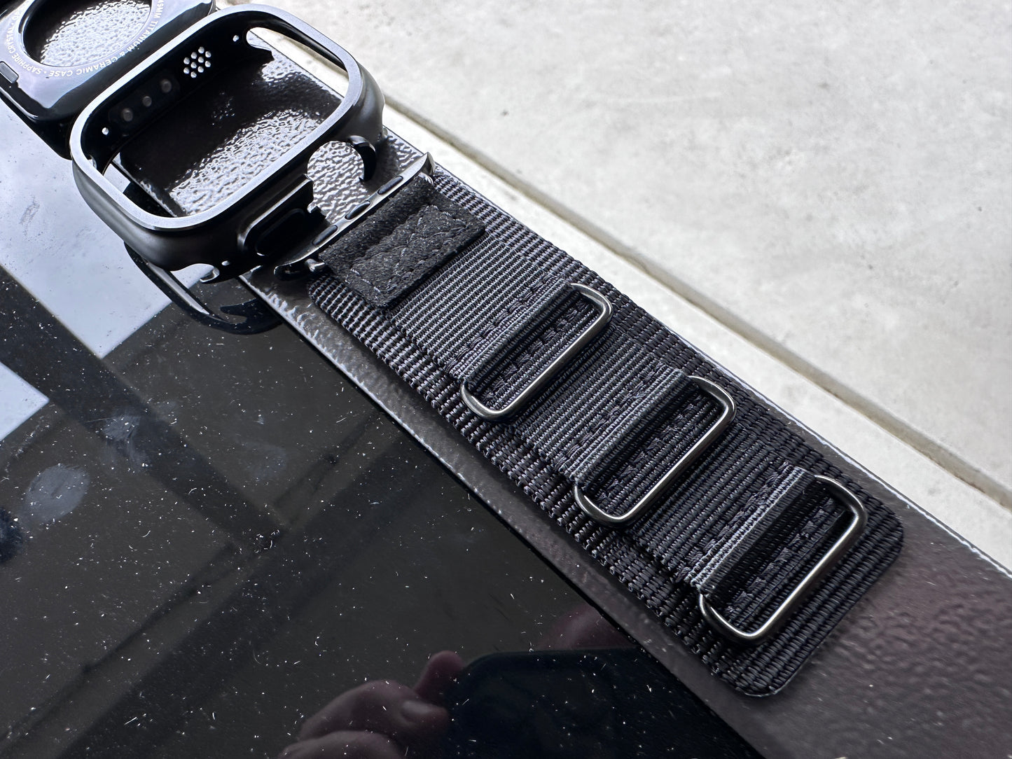 Apple Watch Ultra Stealth Forge Pro Mod Kit - Black Nylon Band+Armor CASE (49mm)